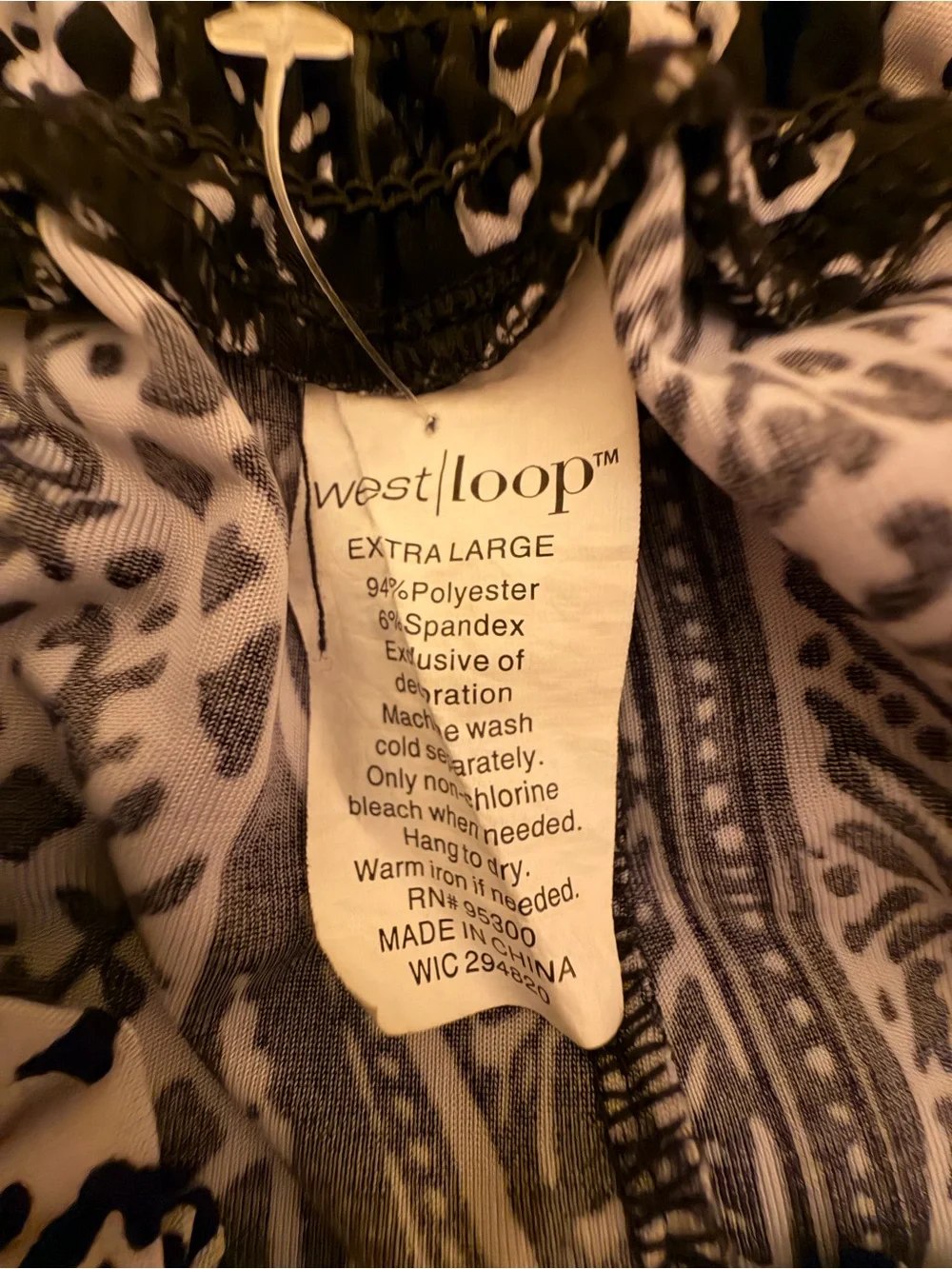 West Loop Black & White Boho Wide-Leg Pants